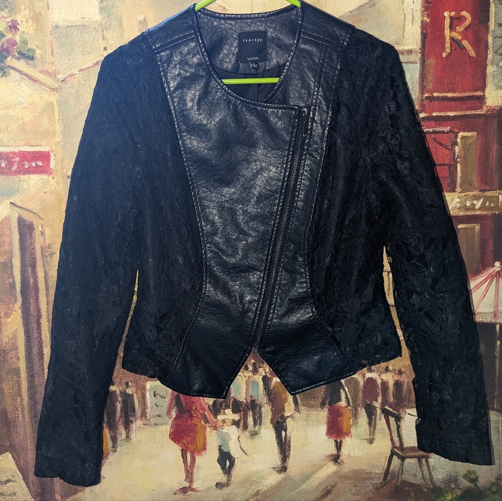 Theory faux leather jacket